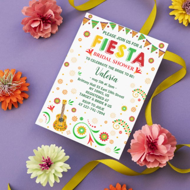 Invitation Fête des mariées mexicaine Cinco De Mayo (fiesta bridal shower invitations latina spanish cinco de mayo folk mexican wedding party yellow coed)