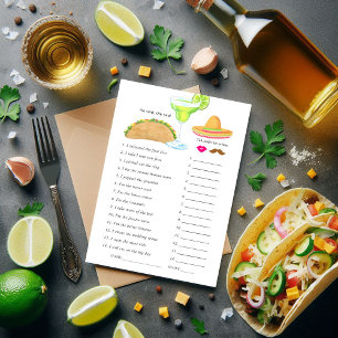 Invitation Fête des mariées mexicaine Fiesta Taco