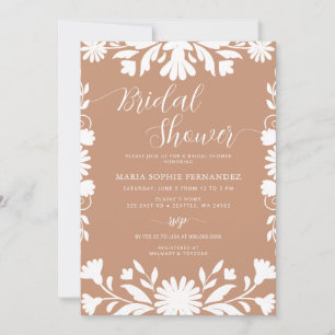 Invitation Fête des mariées mexicaine Talavera Boho Barro
