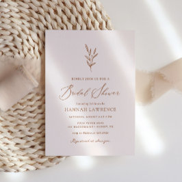 Invitation Fête des mariées minimale de saumon rouge