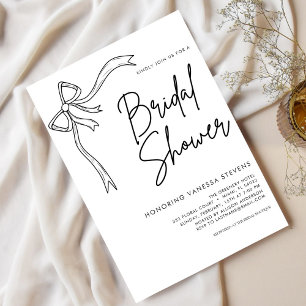Invitation Fête des mariées minimaliste et chic de Black Bow