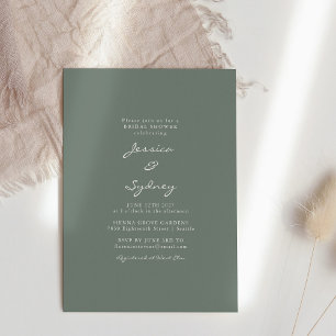 Invitation Fête des mariées minimaliste moderne en bois foncé
