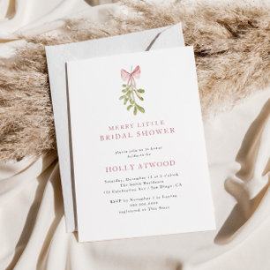 Invitation Fête des mariées Mistletoe Dusty Rose Bow
