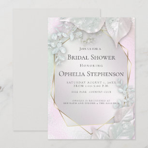Invitation FÊTE DES MARIÉES   Misty Pink Pearl Shimmer