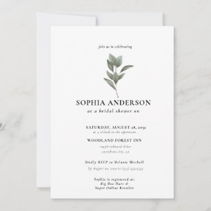 Invitation Fête des mariées moderne Botanique Eucalyptus Boho