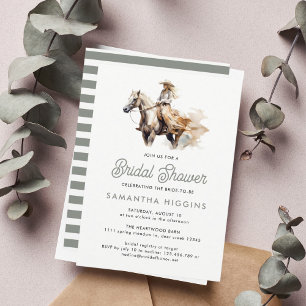 Invitation Fête des mariées moderne Cowgirl Western Horse