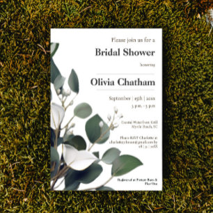 Invitation Fête des mariées moderne d'Eucalyptus
