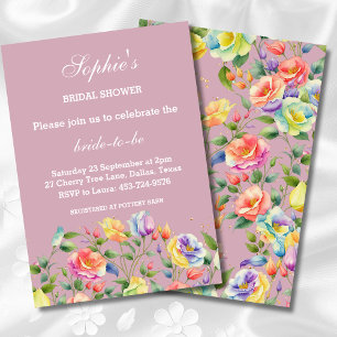 Invitation Fête des mariées moderne Lilac Rose brillant