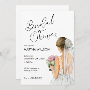 Invitation Fête des mariées moderne minimaliste