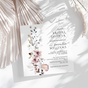 Invitation Fête des mariées moderne minimaliste fleur sauvage