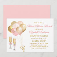 Fête des mariées moderne Pink Gold Balloons Brunch