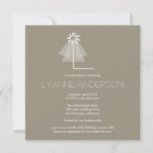 Invitation Fête des mariées Monogramme de la marée du Voile d