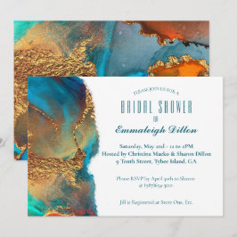 Invitation Fête des mariées mystique Turquoise de corail Abst