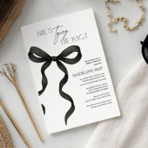 Invitation Fête des mariées noir et blanc Modern