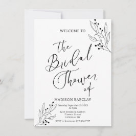 Invitation Fête des mariées Noire Et Blanc Classique