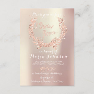 Invitation Fête des mariées Olives Wreath Rose Rose Or
