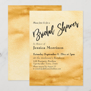 Invitation Fête des mariées Ombre Aquarelle Jaune