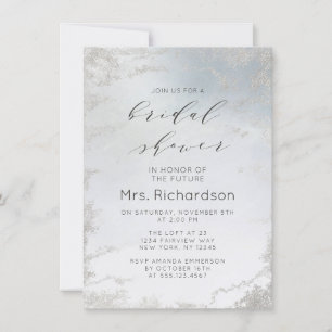 Invitation Fête des mariées Ombre Dusty Blue Frosted Silver F