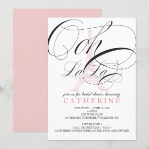 Invitation Fête des mariées Ooh La La Paris France