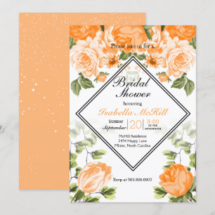 Invitation Fête des mariées - Orange Floral