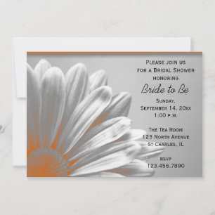 Invitation Fête des mariées Orange Floral Highlights