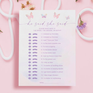 Invitation Fête des mariées Papillon Il A Dit Qu'Elle A Dit C