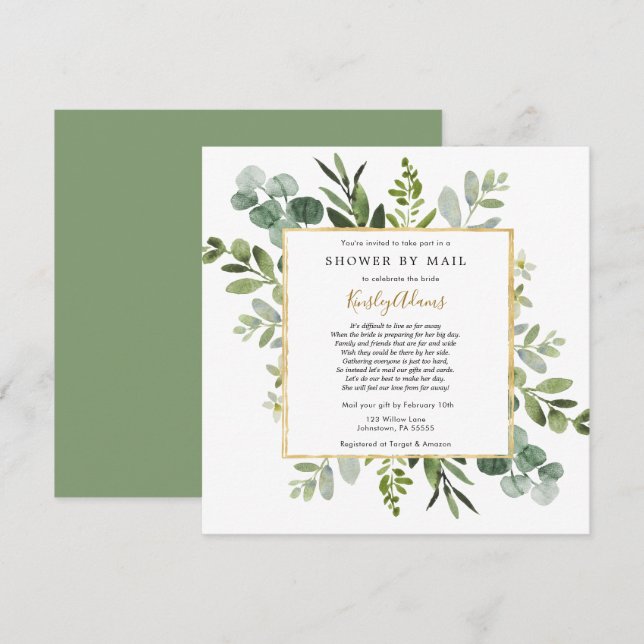 Invitation Fête des mariées par courrier (Devant / Derrière)