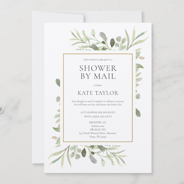 Invitation Fête des mariées Par Courrier Longue Distance Rust (Devant)