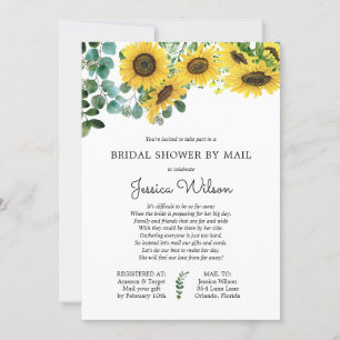 Invitation Fête des mariées par Mail Sunflower Floral Invitat