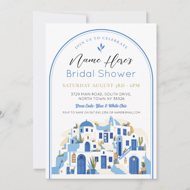 Invitation Fête des mariées Parti Santorin Grèce Grèce Grèce (Devant)