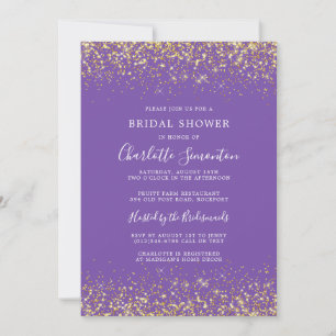 Invitation Fête des mariées Parties scintillant Gold Royal Pu