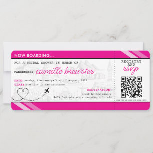 Invitation Fête des mariées Passe Pink Boarding