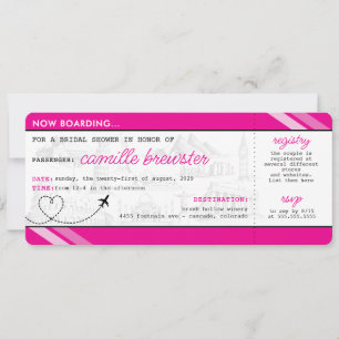 Invitation Fête des mariées Passe Pink Boarding