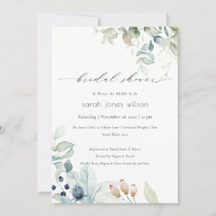 Invitation Fête des mariées Pastel Blue Green Foli