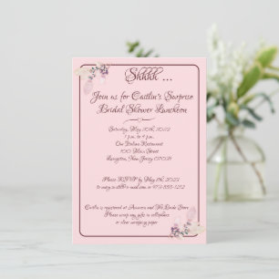 Invitation Fête des mariées, Pastel Pink Outline