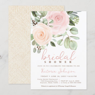 Invitation Fête des mariées Peach & Pink Pastel Rose Invitati