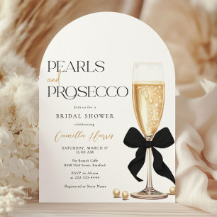 Invitation Fête des mariées Pearl & Prosecco Black Bow