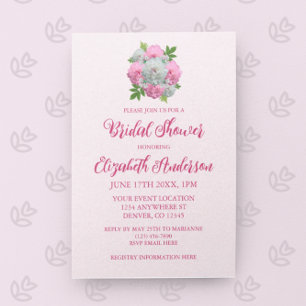 Invitation Fête des mariées Peony Bouquet
