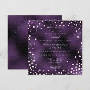 Invitation Fête des mariées Perles Confetti en Verre Violet R