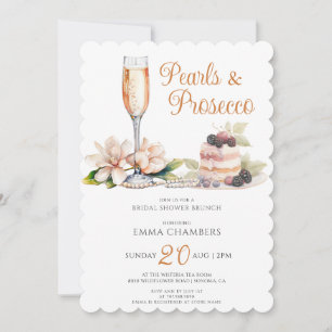 Invitation Fête des mariées Perles et poursuites Brunch