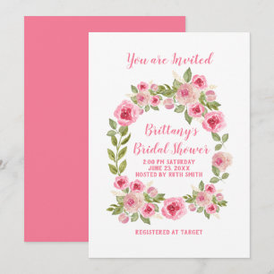 Invitation Fête des mariées personnalisée Roses roses roses s