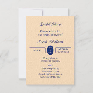 Invitation Fête des mariées personnalisée simple beige