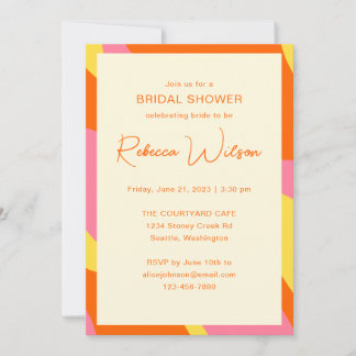 Invitation Fête des mariées personnalisée simple Jouer rose o
