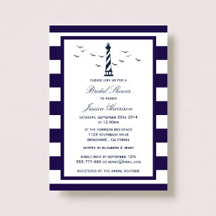 Invitation Fête des mariées phare de la marine nautique