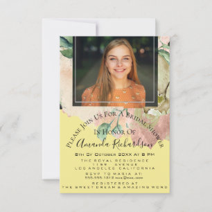 Invitation Fête des mariées Photo Floral Graduatio N