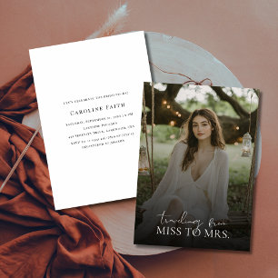 Invitation Fête des mariées photo moderne Miss À Mme Overlay
