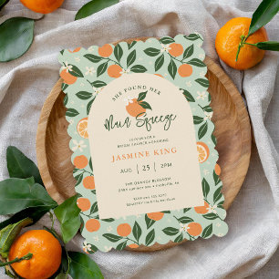 Invitation Fête des mariées principale d'agrumes oranges