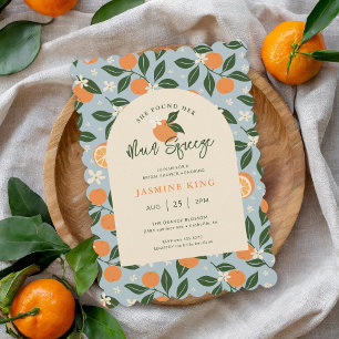 Invitation Fête des mariées principale d'agrumes oranges