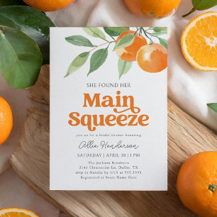 Invitation Fête des mariées principale d'agrumes oranges