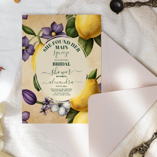 Invitation Fête des mariées principale de citron de taille